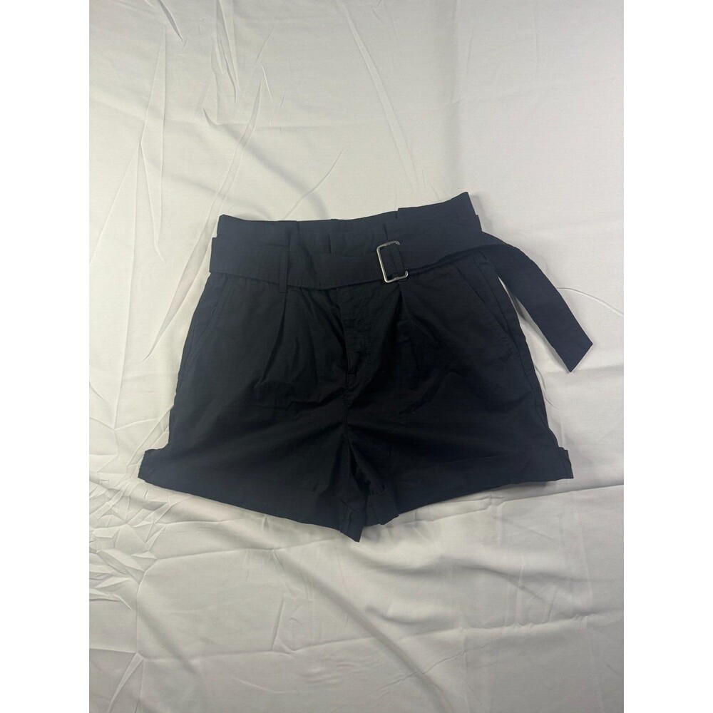 Banana Republic Short Womens Size 0 Chino Belted Mid Rise Solid Black NWT